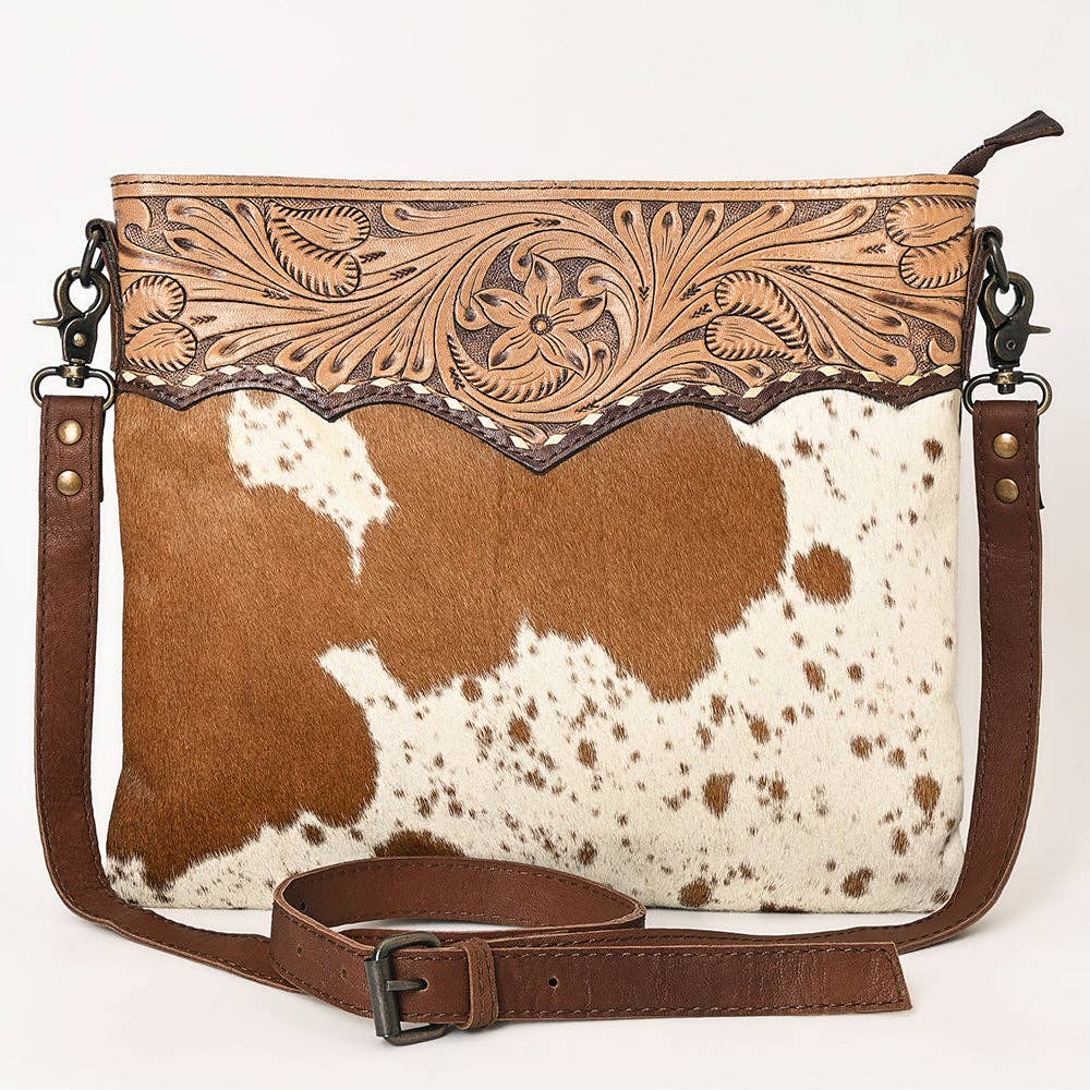 Western Tooled Leather Crossbody Bag
