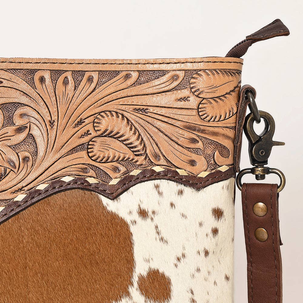 Western Tooled Leather Crossbody Bag