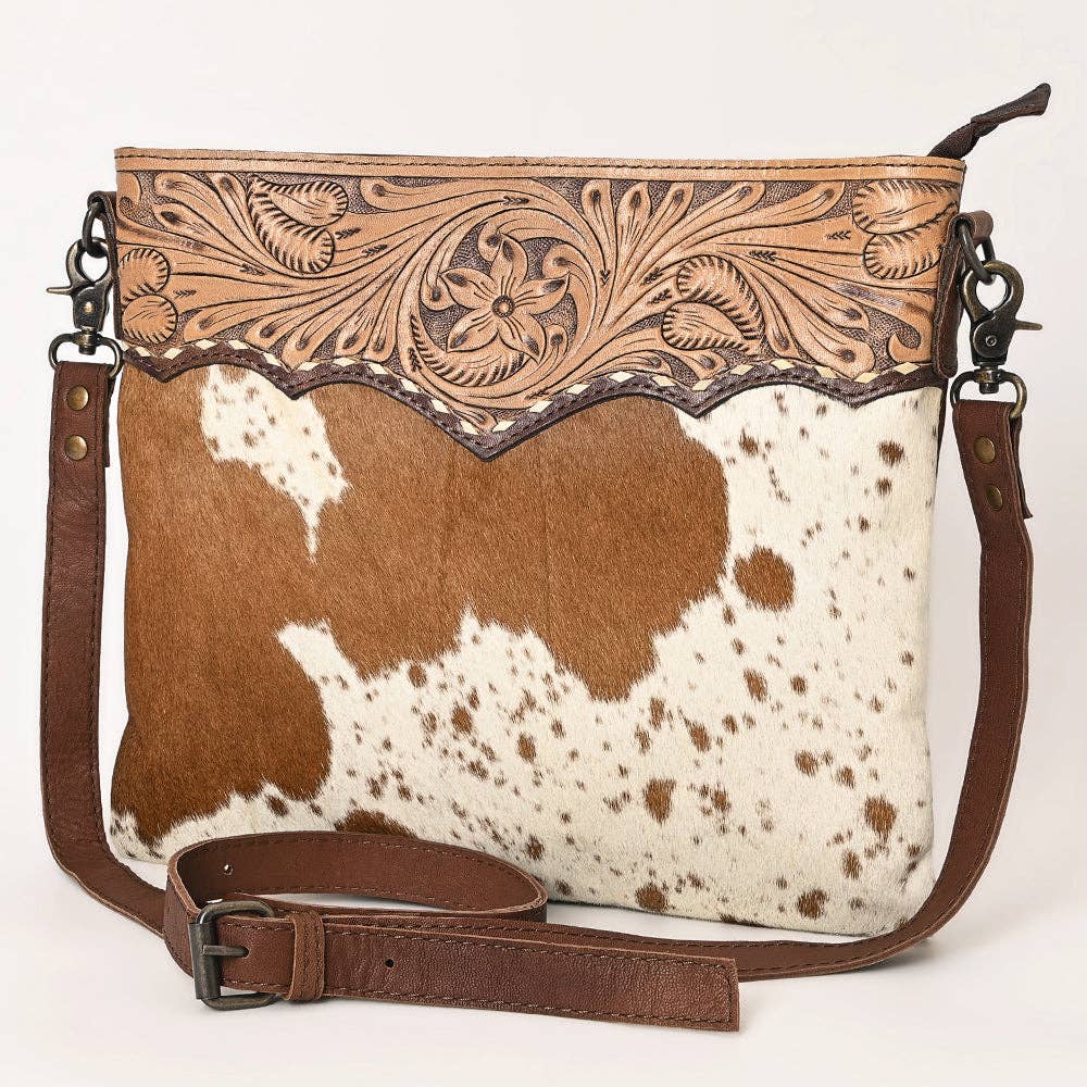 Western Tooled Leather Crossbody Bag